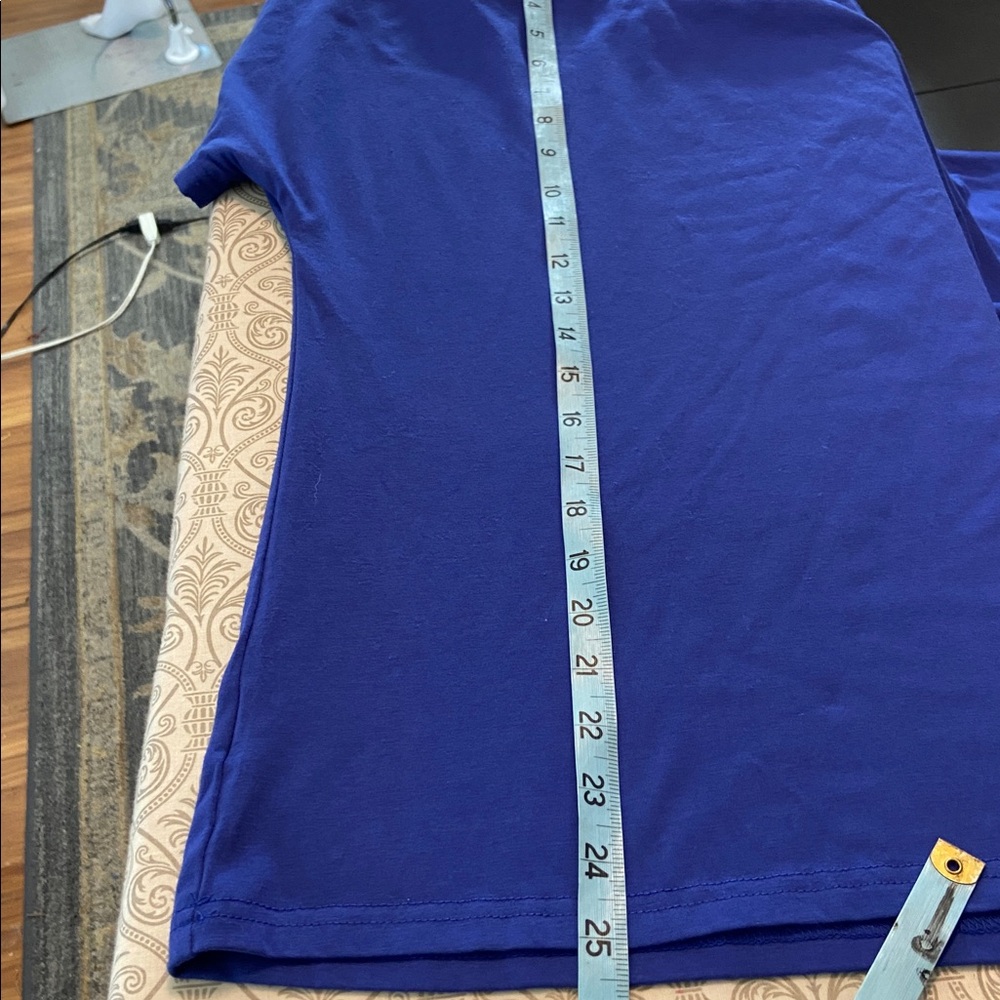 3/$12 Shein Curve Blue-Purple Polycotton Off One Shoulder Tee T-Shirt Blouse Top - Picture 8 of 8